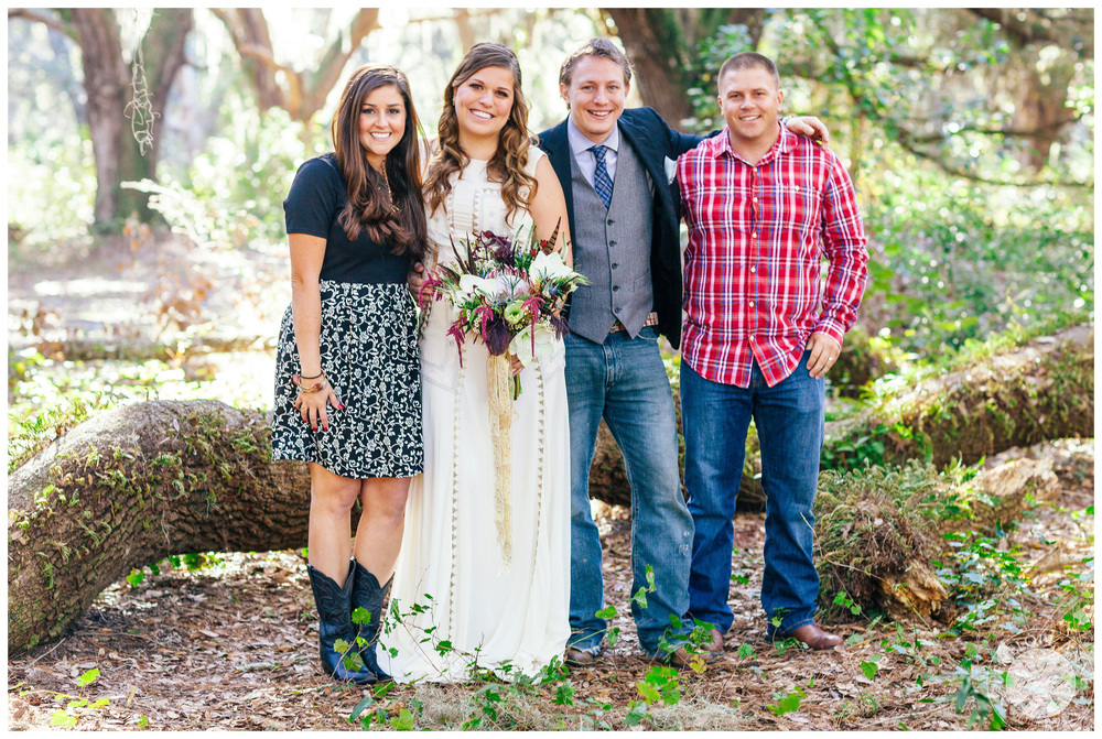 Bride and groom with friends.