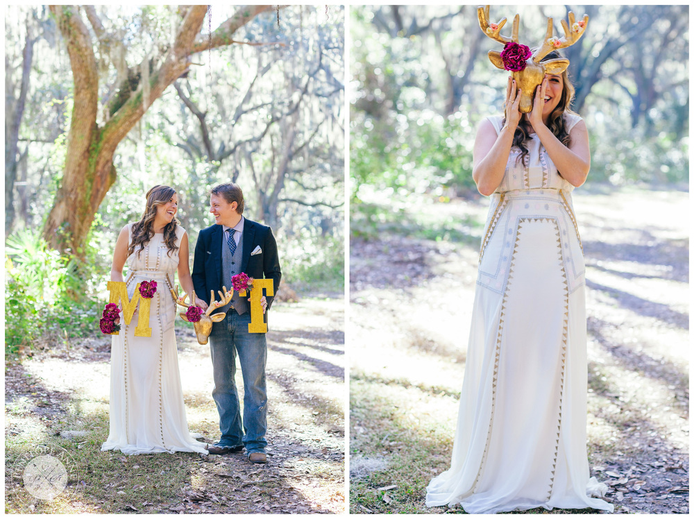 Having some fun during the bridal portraits