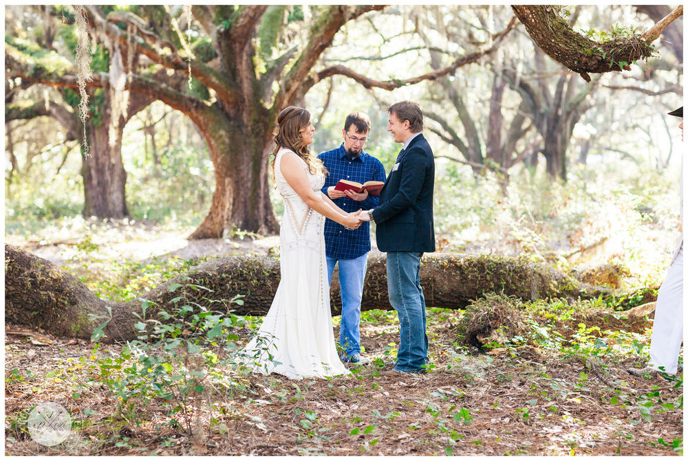 Bride and Groom during their wedding ceremony