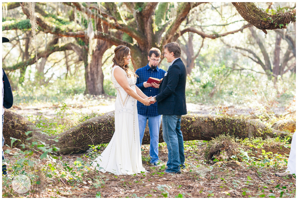 Bride and Groom during their wedding ceremony