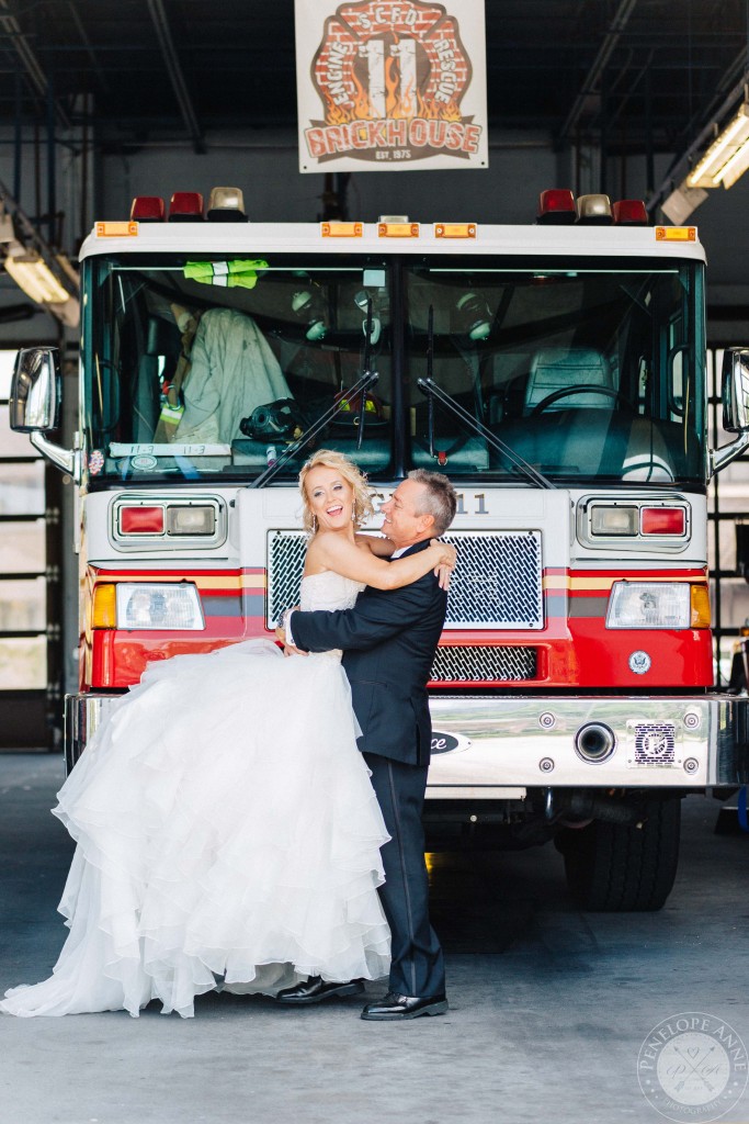 Bride and Groom Portraits at Fires Station near Altamonte Chapel.