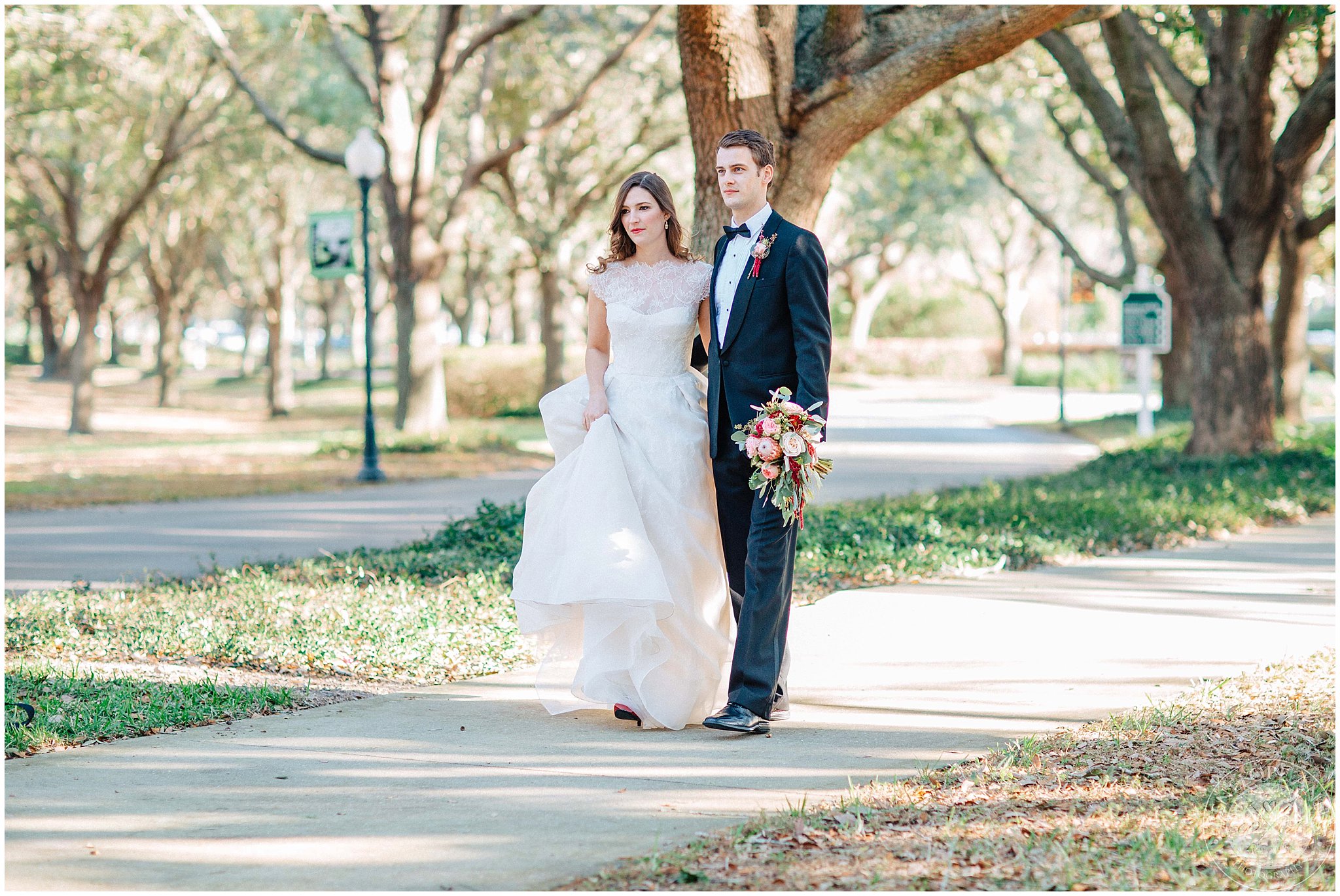 Cypress Grove Estate House Wedding Photographer with Bride and Groom