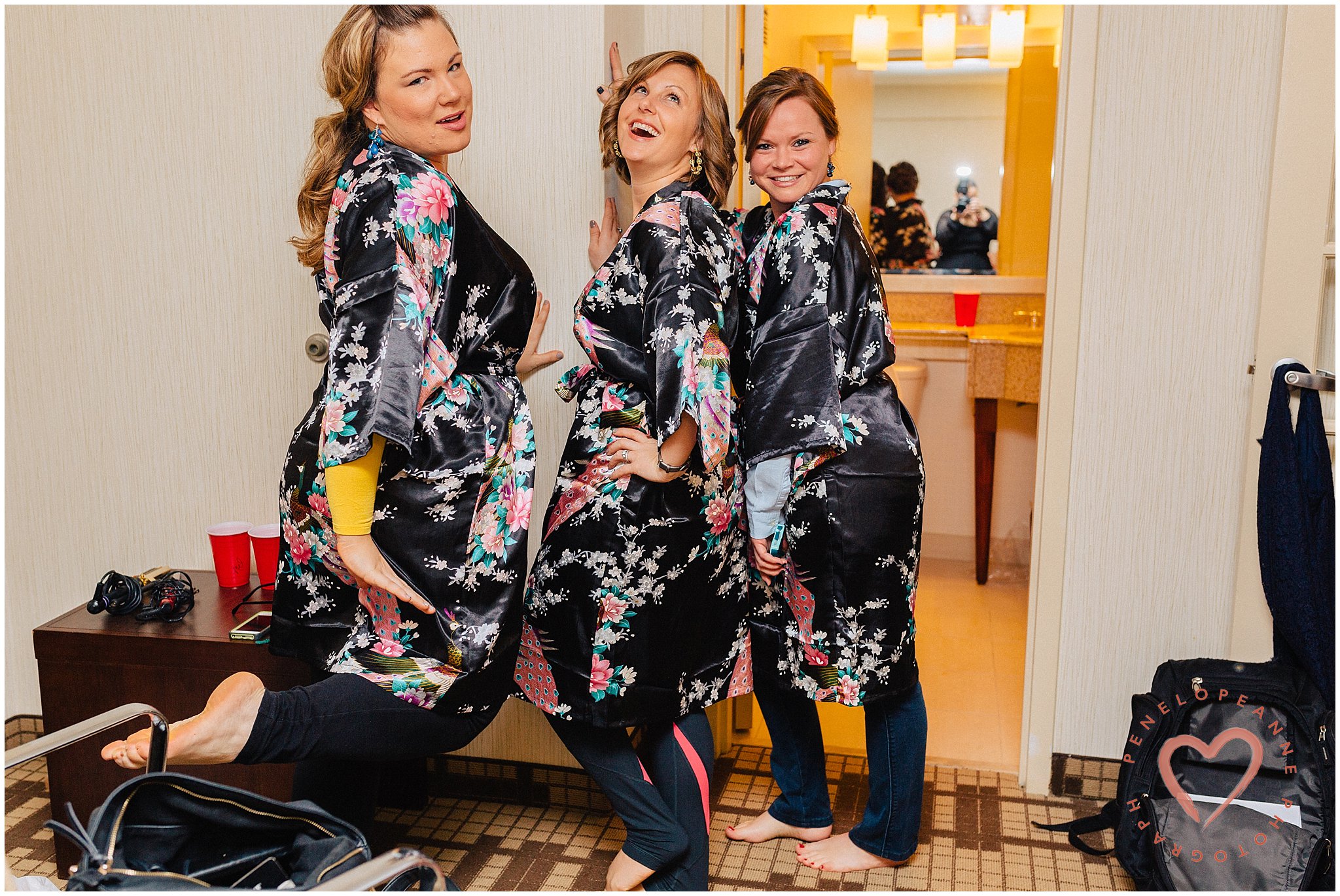 bridesmaids in robes