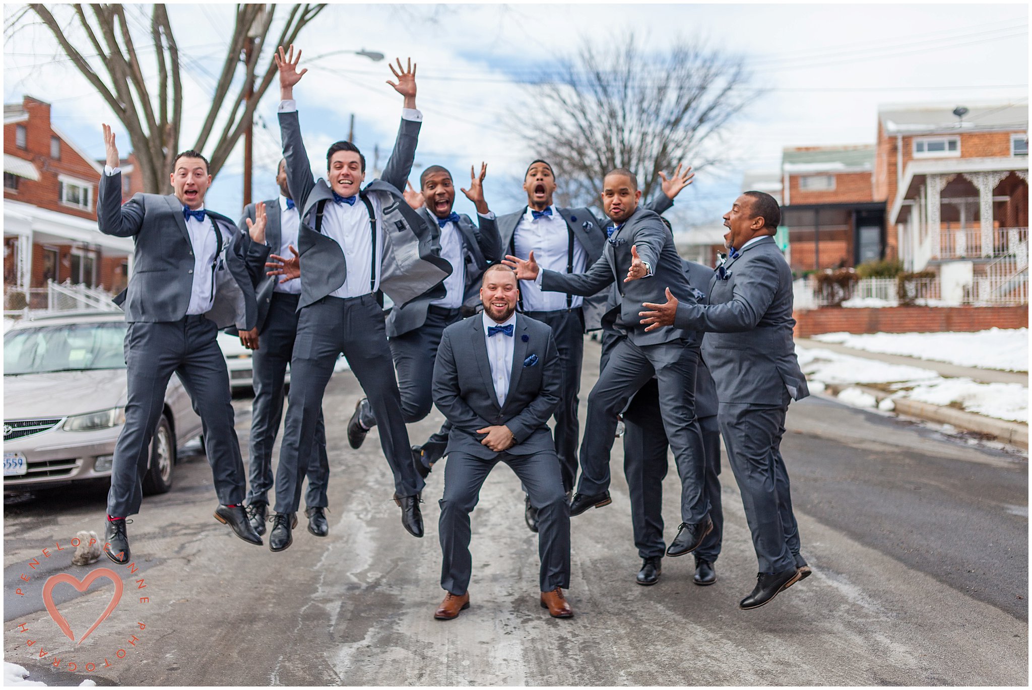groomsmen jumping in DC