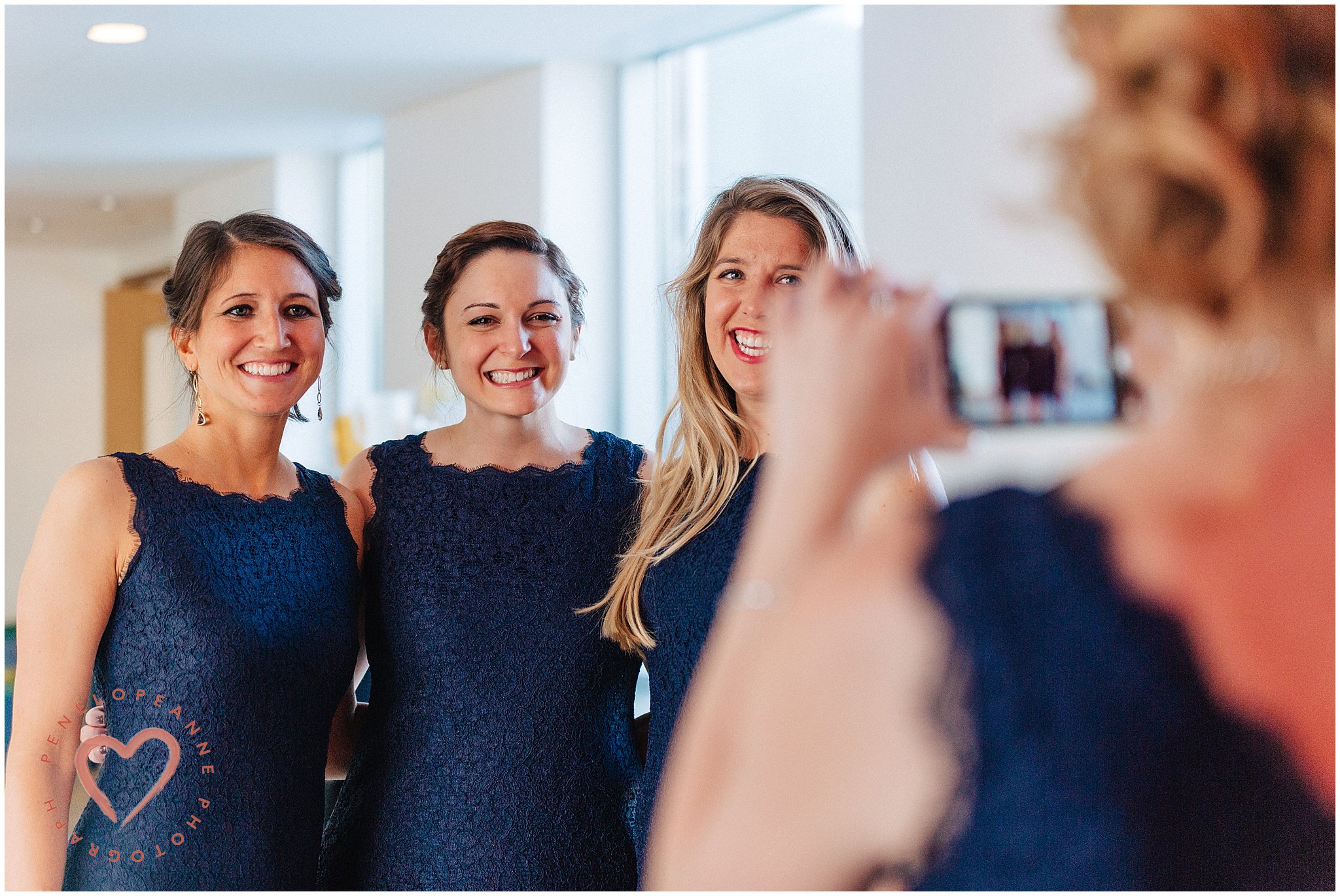 bridesmaids at wedding venue