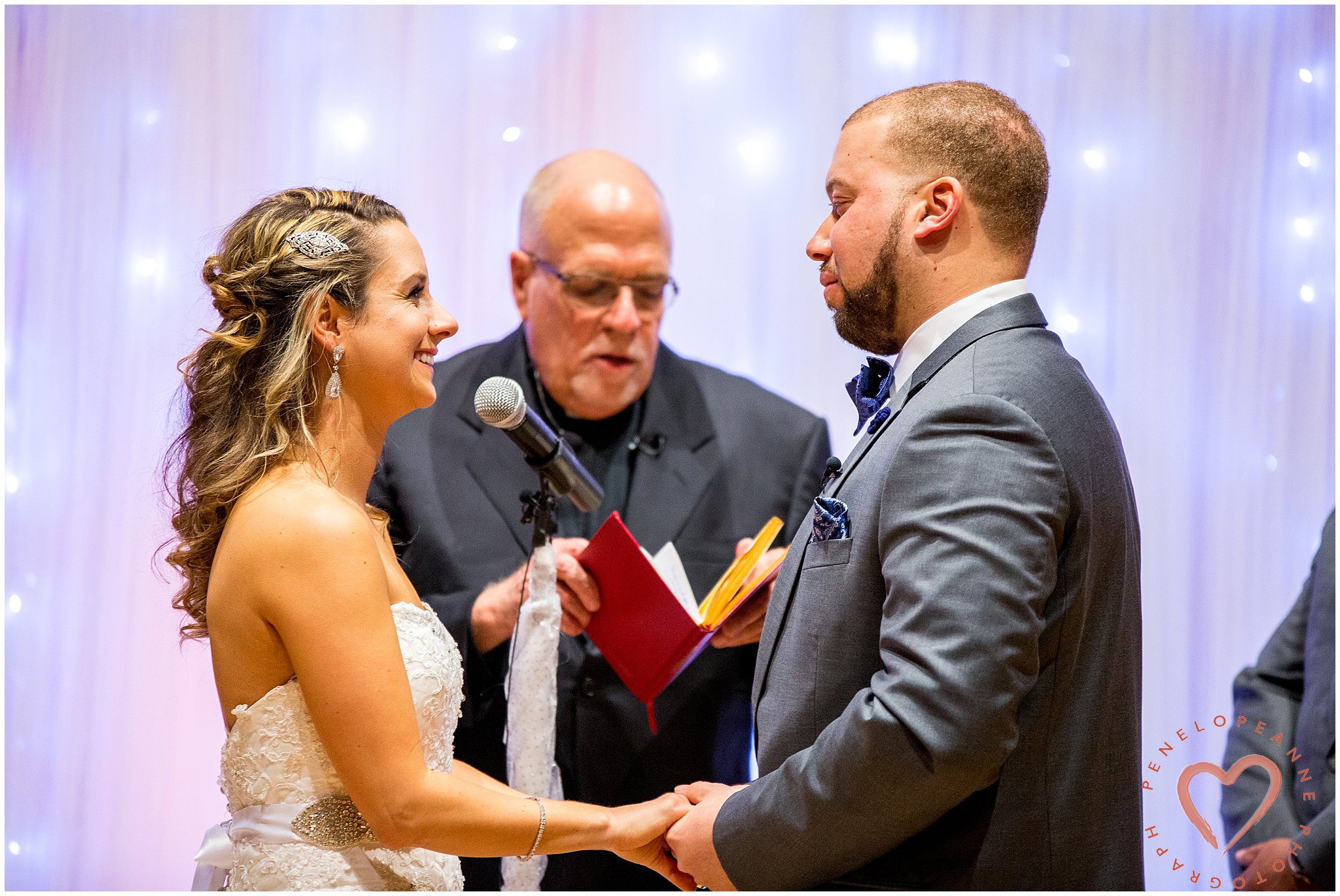 bride and groom at wedding ceremony at silver spring MD