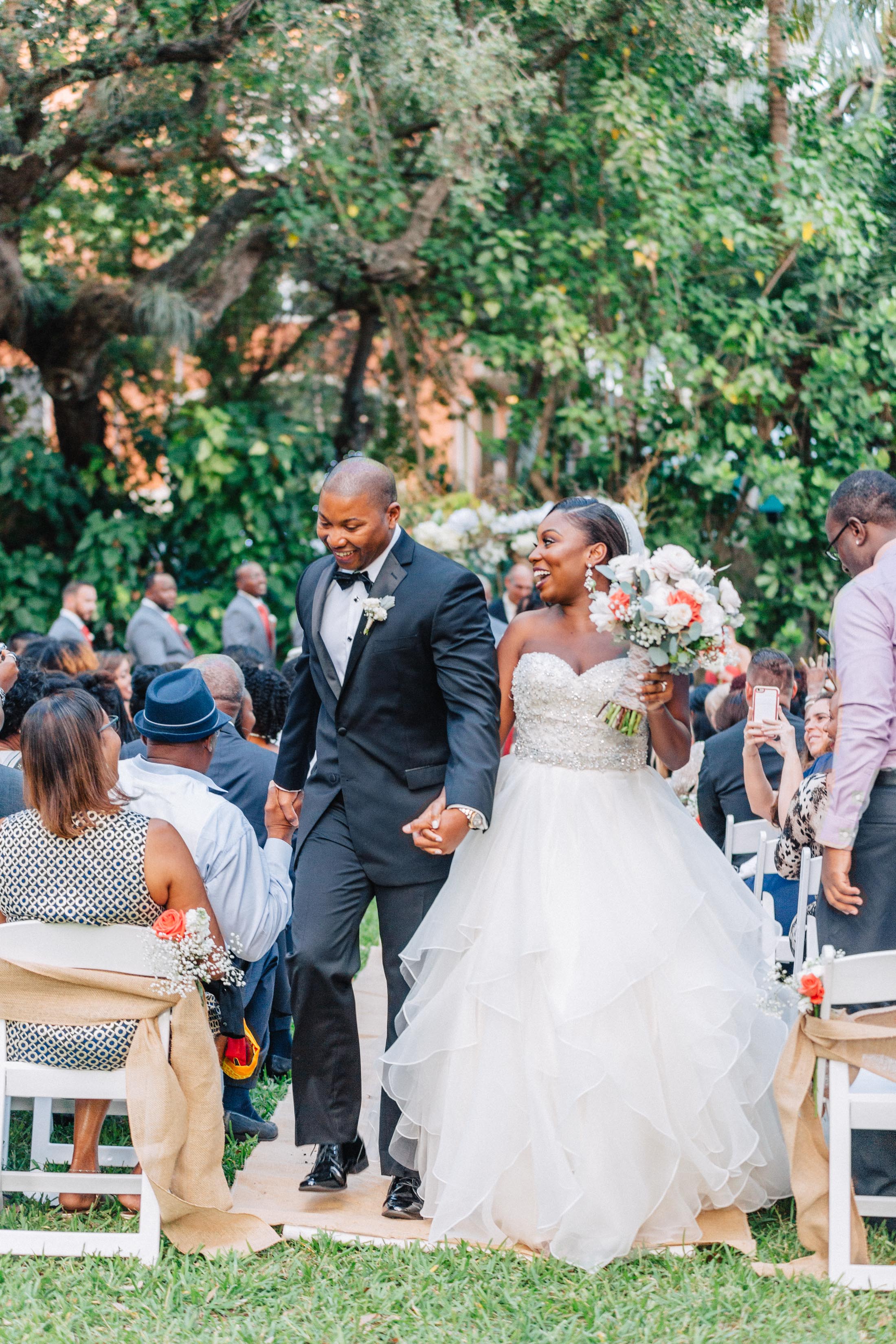 Bride and groom after ceremony